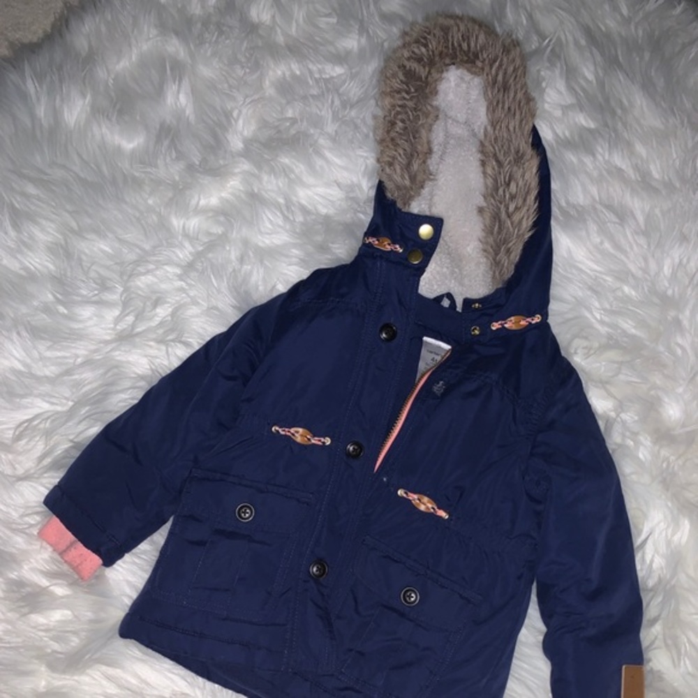 Winter coat with faux fur on hood